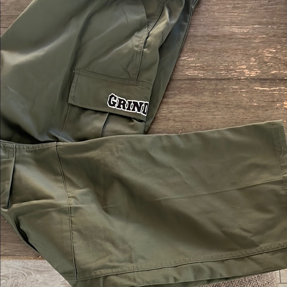 Green Cargo Pants with Logo